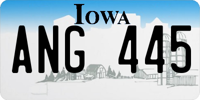 IA license plate ANG445