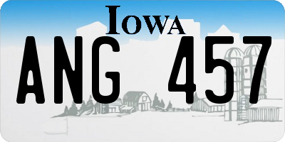 IA license plate ANG457