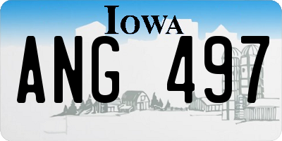 IA license plate ANG497