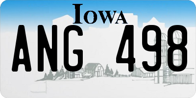 IA license plate ANG498
