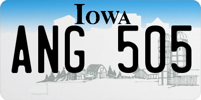 IA license plate ANG505