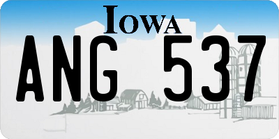 IA license plate ANG537