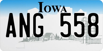 IA license plate ANG558