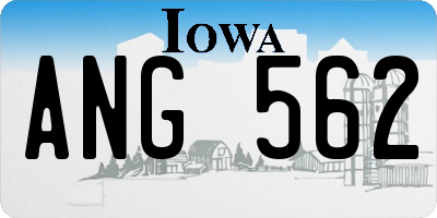 IA license plate ANG562