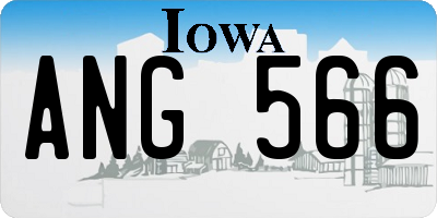 IA license plate ANG566