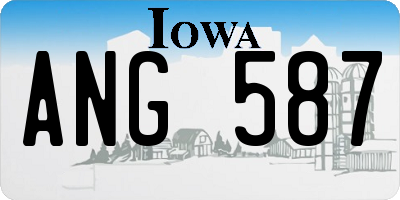 IA license plate ANG587