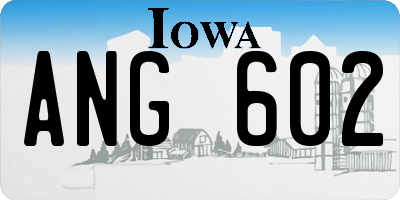 IA license plate ANG602
