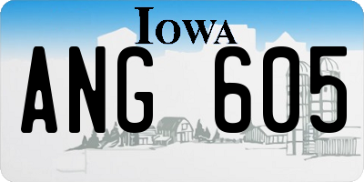 IA license plate ANG605
