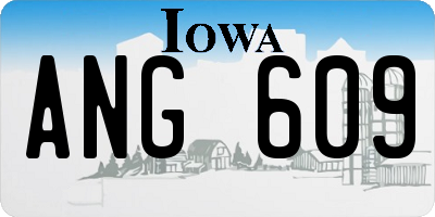 IA license plate ANG609