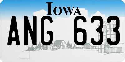IA license plate ANG633