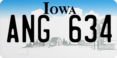 IA license plate ANG634