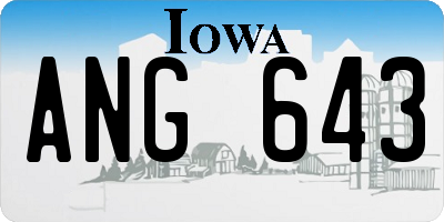 IA license plate ANG643