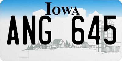 IA license plate ANG645