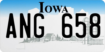 IA license plate ANG658