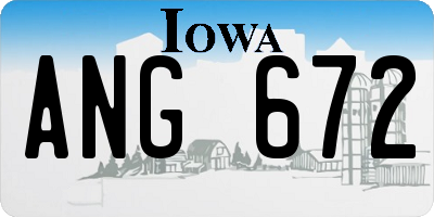 IA license plate ANG672