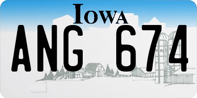 IA license plate ANG674