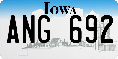 IA license plate ANG692