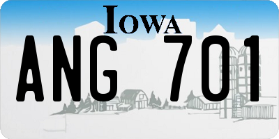 IA license plate ANG701