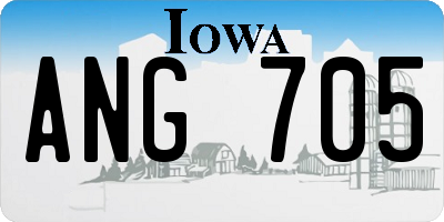 IA license plate ANG705