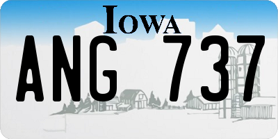 IA license plate ANG737