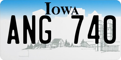 IA license plate ANG740