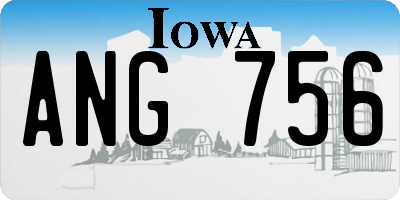 IA license plate ANG756