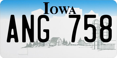 IA license plate ANG758