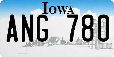 IA license plate ANG780