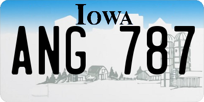 IA license plate ANG787