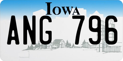 IA license plate ANG796