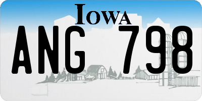IA license plate ANG798