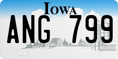 IA license plate ANG799