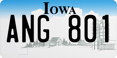 IA license plate ANG801