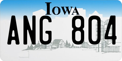 IA license plate ANG804