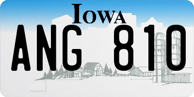 IA license plate ANG810