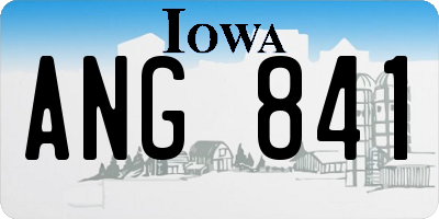 IA license plate ANG841
