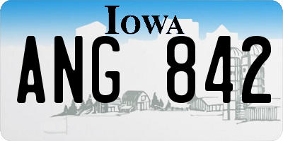 IA license plate ANG842