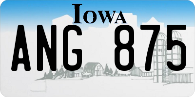 IA license plate ANG875