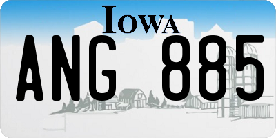 IA license plate ANG885