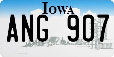 IA license plate ANG907