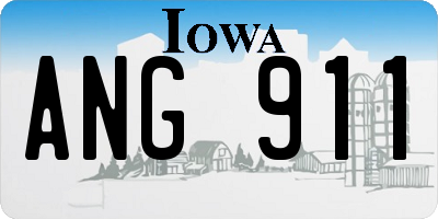 IA license plate ANG911
