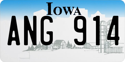 IA license plate ANG914