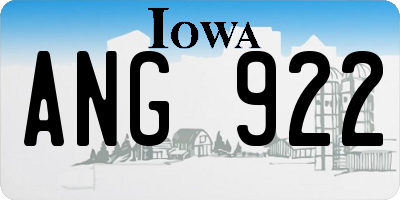 IA license plate ANG922