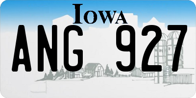 IA license plate ANG927