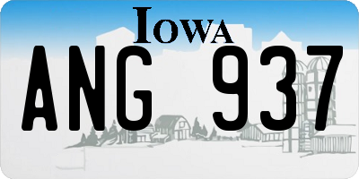 IA license plate ANG937