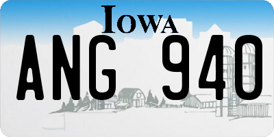 IA license plate ANG940