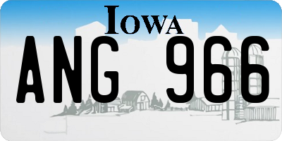 IA license plate ANG966