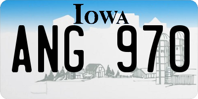 IA license plate ANG970
