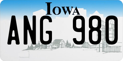 IA license plate ANG980