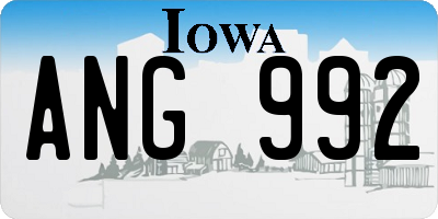 IA license plate ANG992